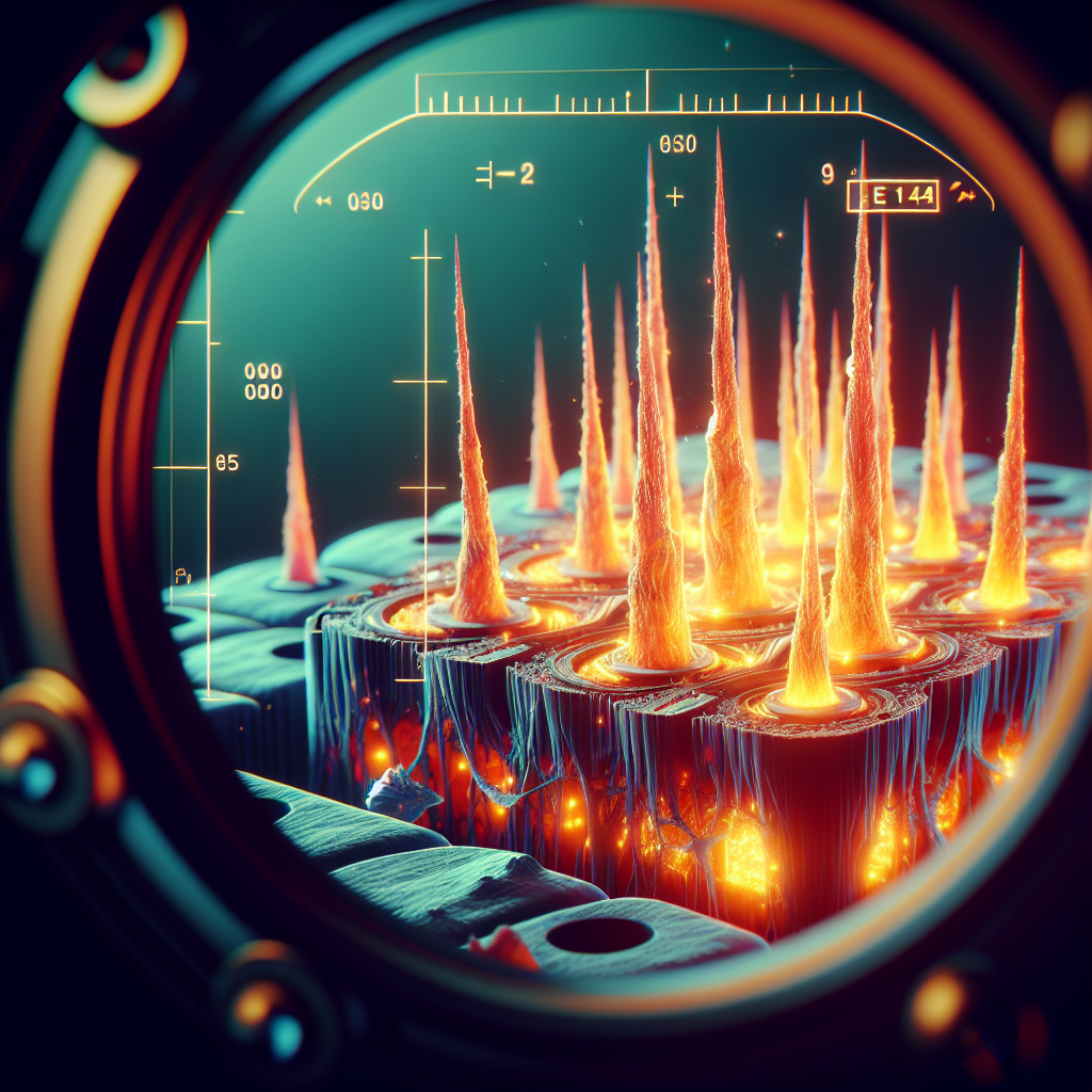 A cutaway view of a battery showing dendrites, visualized as sharp, glowing orange needles, attempting to pierce a solid electrolyte barrier.